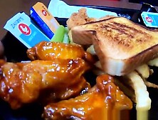 Msnovember Eating Real Food And Talking To Her Best Male Friend About World Of Warcraft In Public Diner, Flashing Her Big Natur