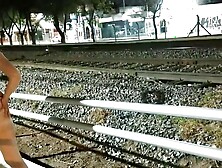 girl walks in a short dress without panties down the street and fucks a stranger in public in front of onlookers