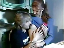 Retro girl is breakfast