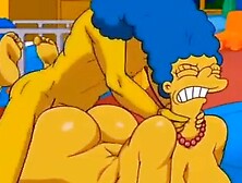 Housewife Marge's Intense Pleasure from Hot Cum in Every Hole / Anime / Hentai / Toon