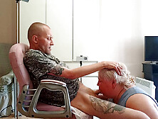 Wife watches her plus-size mother-in-law Zona901 giving a deep blowjob and swallowing cum