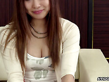 Ai Koda,  the Japanese brunette,  sensually rubs an uncensored cock