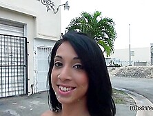 Latina Teen Walks With Cumshot On Face