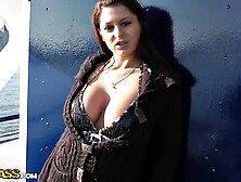 Girl with naked boobs fucking