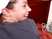 See this 19 year old with a unshaved vagina and dreadlocks suck