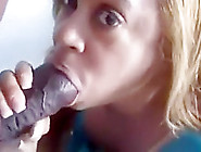 Ebony Babe Gives Blowjob To A Big Black