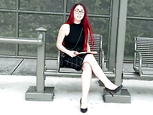 Leo Babe is getting picked up outdoors