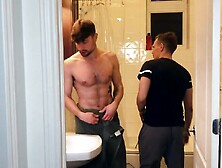 Drew Dixon And His Cute Stepbrother Are Fucking In The Bathroom