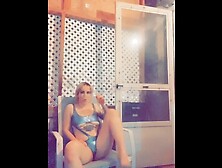 Real Stripper on Smoke Break at Strip Club Legs Spread