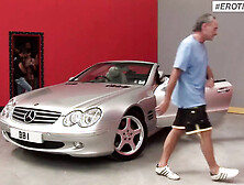 Ben Dover: 2 cute brunettes fuck and blow 2 studs