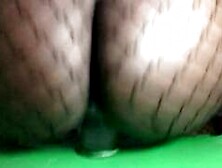 Oiled Ebony Ass Dildo Riding In Public