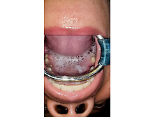 Throat Fuck with Open Mouth Gag and Spit Cum in Mouth