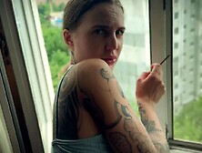 This babe Was So Tempting in the Window – I Had to Cum on Her Back POV