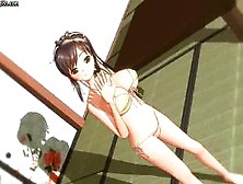 Animated girl stripping in class