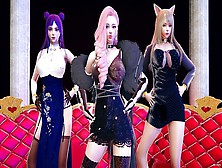 [Mmd] Hwasa - Maria Kda Ahri Kaisa Seraphine Charming Cute Kpop Dance 4K 60Fps