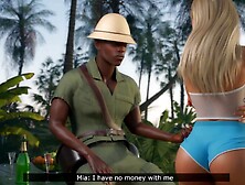 (4K) Blond mother i'd like to fuck on vacation enjoys a very lengthy ebony wang and makes him cum - Anime CG