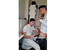 Homosexual lads stroke,  suck,  smoke,  screw and cum twice