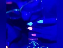 Blowjob with blacklight UV fun British couple bbw