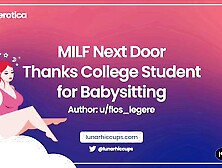 ASMR MILF next Door thanks College Student for Babysitting by U/flos legere [audio Roleplay]