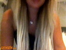 omegle - blonde teen showing boobs