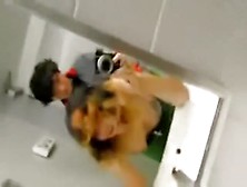 Amateur public sex in club bathroom