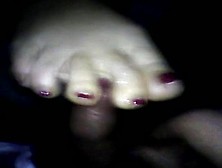 Best Wife Pretty Redtoenails Toejob Cumonfeet