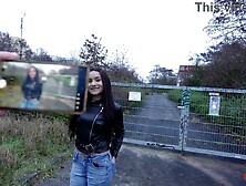 German Scout - Large Natural Saggy Melons Latin chick Teen eighteen Agatha Santos at 1st Time Porn Casting