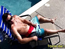 Muscly Stud Trystan Bull Tugging Cock