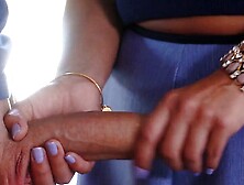 Nice step mom helps stepson wanking and gives BJ