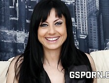 Brunette smut with smiling Damaris X from GS Porn