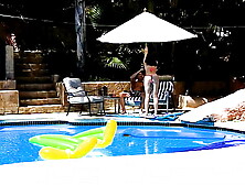 EMMA HAIZE Poolside Big Penis SELF PERSPECTIVE Deepthroat Bj and Sperm shot