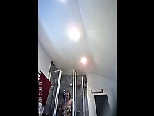 Nerdy ginger caught naked showering