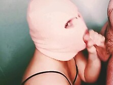 rosy masked DSL Bandit fellates Cedeh Off And Plays With His Cum