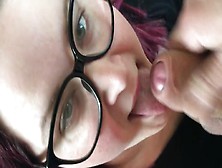 Perfect Fat Milf Swallows Cum On Glasses German