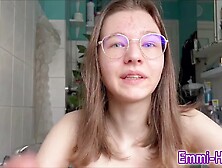 18-year-old slim cutie experiences intense climax with oversized labia
