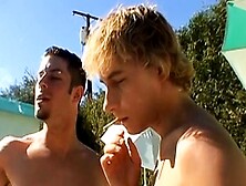 Lustful Gay Lad Enjoys A Action While Smoking A Cigarette