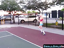 SmallGirlsInPorn. com - Slutty petite Chloe Foster fucked after playing ball