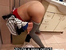 Amateur Girl Is Filmed From Behind While Being Fucked In The Toilet