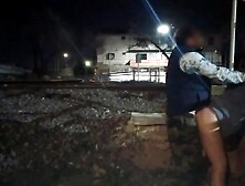 Public Sex Outdoors On The Street Caught By The Police And Several Onlookers From Buses And Trains