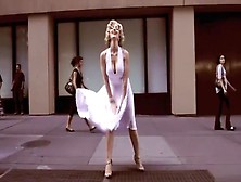 Marilyn Monroe lookalike in street upskirt (fake) video