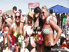 Watch These Fantastic Girls Flash Their Sexy Tits During A Wonderful Party.