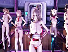 [Mmd] Pinkcat Naked Dance Nyotengu Ayane Kasumi Marie Rose Honoka Mai Shiranui Doa Erotic Dance