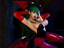 Morrigan Floats Pretty And Invites A Big Dick Into Her Mouth