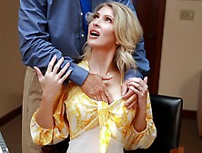 Huge Titted Step Mom Gigi Dior Bends Over The Teacher's Desk To Save Her Step Son - Perv Principal