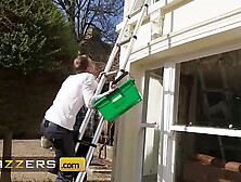 BRAZZERS - Sweet Homeowner Kayla Slutty Trades Her Cash Tip For A Double Dicking From Window Washers