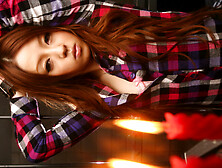 Pretty Asian chick Ria Sakurai shows some blowjob skills