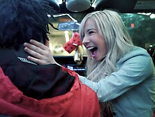 Blond babe Kenzie devours Louie's huge dick in HD