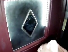 Gloryhole brunette 3 cocks