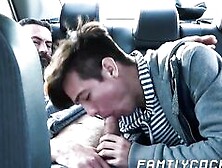 Step Daddy Bare Impales His Stepson Doggy Style While In The Car