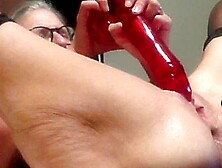 Closeup Big Toy Masturbation Horny Step mom With Glasses And Big Ass Orgasm